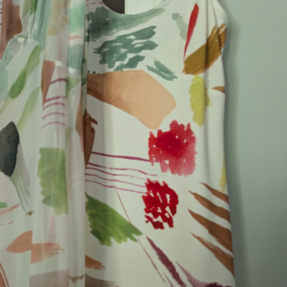 Abstract Print Sleeveless Dress